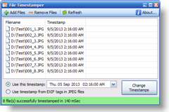 FileTimestamper in action